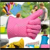 Sile micro-ondes à haute température Proof de la chaleur Glove Glove Nons à glissement Mitts BBQ Grill Gants Kitke Baking Tool VT0528 6VMHB MWZGP