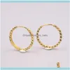 Juvelryreal ren 18k gula guldörhängen gåva snidad cirkel båge cirka 1,5 g för kvinna hie drop leverans 2021 wlqn6