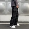 Jeans pour hommes Hommes Wid Leg Baggy Harajuku Pantalon 2021 Hommes Japonais Streetwear Vintage Denim Pantalon Homme Noir Joggers 5XL