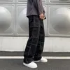 Jeans da uomo Uomo Gamba larga Pantaloni larghi Harajuku 2021 Uomo Streetwear giapponese Pantaloni vintage in denim Pantaloni da uomo neri 5XL