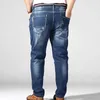 Duży rozmiar Jeans Mężczyźni 6XL 7XL 8XL 180 kg Spodnie ubrania Homme Stretch Proste luźne spodnie Denim Niebieski Plus Jean Brand Ripped Pet 210716