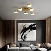 Vardagsrum taklampa koppar enkelt modernt sovrum kreativ personlighet romantisk varm belysning LED -lampor h￤nge