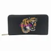 Wholesale High quality animal long style zipper Wallet Men women black snake Tiger bee Purse card holder with box 6 colors