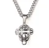 mélanger en gros acier inoxydable titane accessoires de sport baseball argent chauve-souris croix pendentif collier attrapeurs masque et chaîne ensemble or noir