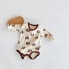 2021 New Spring Kids Boys Girls 3-pcs Sets Cartoon Bear Long Sleeves Bodysuit Pants Cap Children Pajamas Kids Clothes 1583 B3