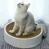 猫のおもちゃのスクラッチボードネストラウンドシェイプスクレーパーグラインドペットネイルグラインダー波形紙ベッド