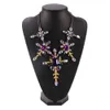 2019 Nowy Trendy Duże oświadczenie Naszyjnik Kobiety Kryształ Kwiat Wisiorek Naszyjnik Party Maxi Choker Collar Biżuteria Drop Shipping X0707
