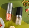 Gravity Electric Salt Pepper Grinder, Automatic Mill Battery-Operated with Adjustable Coarseness, LED Light, Kitchen tool ZZE10772