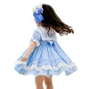 Boutique Summer Barnkläder Baby Girls 'Dress Lolita Navy Style Spanska Princess Layered Party Costume Girl's Dresses