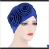 Beanie / Skull Hattar Kepsar hattar, halsdukar Handskar Mode Aessories Drop Leverans 2021 Style Turban Knot India Cap Hat Hijabs Muslim Scarf Big FL