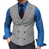 Heren Waistcoat Revershals Nek Wol Bruine Retro Casual Formele Pocket Business Slim Fit Vest Groomman voor bruiloft Werkende herenvesten Kare22