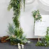 Decorative Flowers & Wreaths Wedding Artificial Green Plants Silk Fake Flower Arrangement Decoration Background Floral Decor