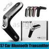 2021 FM-sändare S7 Bluetooth Car Kit Handsfree FM Radio Adapter LED bil Bluetooth Adapter Support TF-kort USB Flash Drive AUX ingång / utgång