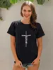 Gesù Cross Print Donne T-shirt Christian Tops Harajuku Faith Love Hope Graphic Tees T-shirt Casual Tees Camisetas Mujer X0628