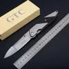 GTC F33 Supercar Space Tactical Folding Kniv 9Cr18mov Titanplätering Bladkolfiber + Stålhandtag Camping Jakt Överlevnad Pocket Utility Rescue EDC Tools