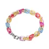 Höft godisfärg regnbåge akrylkedja choker halsband för kvinnor transparent 45 cm