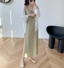 Sexy Spaghettibügel Plus Size Ärmelloses Sommerkleid Frauen Chiffon Damen V-Ausschnitt Casaul Lange Kleider 13347 210417