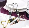 Forma de Champagne de Amor Metal Garrafa de Vinho Tools Ferramentas de Prata de Ouro Elegante Amante Elegante Em forma de Vinho Vermelho Cozinha Ferramenta SN3261