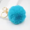 40 Colors Fluffy Fur Pompom Keychain Party Gift 8cm Soft Faux Fur-like Ball Car Keyring Key Holder Women Bag Pendant Jewelry