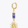 ENFASHION Stainless Steel Sun Earrings Women Gold Color Blue Stone Drop Earring Party 2021 Fashion Jewelry Kolczyki E211267