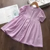 Urso Líder Meninas Casuais Vestidos Florais Verão Crianças Princesa Fantasia Roupas Suff Sleeve Crianças Prom Festa Ternos 3-7Y 210708