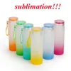 Stock Sublimation Water Bottle 500ml Frosted Glass Water Bottles Gradient Blank Tumbler Drink Ware Cups Xu