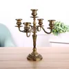 Bronze Candelabra Metal 5-arms/3 arms Candle Holders Wedding Decoration sticks Event Stand Table Centerpiece 211222