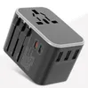 Dual Type C PD Charger QC USB allt i en väggladdningsadapter med EU US UK AU Plug Universal Travel Power Adapters Sockets