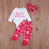 0-18M Weihnachten Säugling geboren Baby Mädchen Kleidung Set Santa Brief Strampler Schneeflocke Hosen Weihnachten Outfits 210515