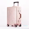 Suitcases 20''24''Pure Aluminum Shell Suitcase On Wheels Trolley Luggage Lock Mala Valise De Voyage Avec Roulettes