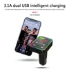 Car Kit MP3-speler Handsfree Talk Bluetooth Draadloze 5.0 FM-zender USB-telefoon oplader Adapter met kleurrijke omgevingslicht LED-display