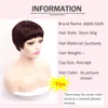 Synthetic Wigs Short Straight Ombre Brown Hair With Bangs For Black Women Layered Razor Natural Bob4004236