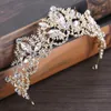 Lyxbröllop Bride Crystal Tiara Handgjorda Rhinestone Crown Women Girl Headband Headpeice Hår Smycken Tillbehör LB