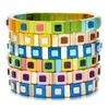 Boho Stil Sommer Schmuck Fliese S Frauen Stapelbare Armreifen Regenbogen Stretch Beach Pogray Armband