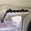 Creative Bling Crystal Diamond Ornaments Decoration Tissue Box Paper Holder Storage Rhinestone Car Interior Accessories