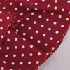 Tjejens klänningar 2021 Småbarns barnbarns Röd Polka Dot Utskrift Suspenders Ärmlös Princess Cascade Dress Silm Sling Kjol