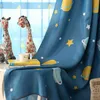 Mavi Gezegen Baskı Perde Çocuk Odası Çocuklar Için Boys Sons Kreş Anaokulu Modern Basit Fransız Pencere Drapes WP355C 210712