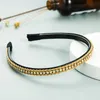 Elegancki Twist Gold Chain Headband Prestiżowy Multi Color Rhinestone Zroszony Hairband Girl Party Włosy Akcesoria Bezel