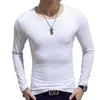 Summer Fashion T-shirt Casual Simple Men's Long Sleeve Cotton Par Bekväm Street Solid Top Korean version av Self Cult256X
