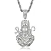 Full AAA Oced Out Bling Cubic Zircon Code Egypt Ankh Cross Anubis Подвески Ожерелья для мужчин Хип-хоп Ювелирные Изделия оптом x0509