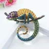 Broches Broches Grand Lézard Caméléon Broche Animal Manteau Broche Strass Bijoux De Mode Émail Accessoires Ornements 3 Couleurs Pick3262560