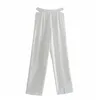 Split fashion pantalon long droit pour femme taille moyenne élégante femme Streetwear casual chic femme 210430