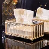 Коробки тканей Салфетки Европейский стиль роскошный прозрачный ящик для дома украшения портативный уборной гостиной спальня настольный декор