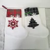 Stor högkvalitativ julstrumpor Pet Dog Plaid Paw Santa Socks Candy Sock Bags Festival Presentväska Decor 08