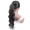 Wrap Around Ponytail Extension Human Hair Body Wave One Piece Clip in Hair Pieces for Women 16 inches Natural Color
