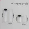 100 x 10ml 20ml Plastic PE Test Tubes With Black Plug Lab Hard Sample Container Transparent Packing Vials Women Cosmetic Bottles