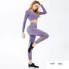 Long Sleeve Sports Bra Woman Gym Bras Yoga Top High Waist Leggings Four Ways Stretchable Female Suits