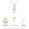 Цельный белый опал, розовое золото, кулон с цветком, ожерелье для женщин, Франция, романтическая цепочка-шкатулка, свадебные украшения на шею Gift2387444