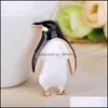 Stift, broscher smycken blucoome est härlig pingvin form svart emalj guld för barn tröja halsduk dräkt lapel stift släpp leverans 2021 olsc