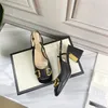 Echt lederen sandalen voor dames halfhak slingback met horsebit Nieuwste aankomst Italiaans modemerk damessandaal Maat 35-42